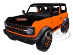 2021 Ford Bronco Badlands Orange and Black "Harley Davidson" "H-D Custom" Series 1/24 Diecast Model Car by Maisto