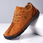 Menico Men Cloth Soft Breathable Hand Stitching Rubber Non-Slip Casual Shoes