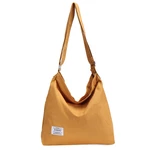 Women Canvas Large Capacity Zipper Crossbody Bag Letters Cloth Label Lightweight Adjustable Shoulder Messenger Bag