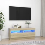 TV Cabinet with LED Lights Sonoma Oak 39.4"x13.8"x15.7"