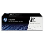 Toner HP 36A, 2x2000 stran, 2-pack (CB436AD) čierny S dvojbalením černých tiskových kazet HP LaserJet 36A ušetříte a ještě vytisknete více. Společnost