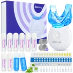 BEESJUY TW1 Teeth Whitening Kit 6X LED Light Tooth Whitener With 35% Whiten 22% Soothing Carbamide Peroxide Mouth Trays