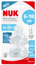 NUK FC+ cumlík FLOW Control 6-18m. 2 ks