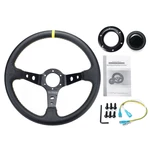 350mm Deep Dish 6 Bolt Car Racing Drifting Steering Wheel W/ Horn Button For Vehicle Racing Car