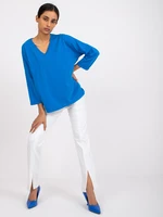 Blue blouse with lace on the back Sylvie RUE PARIS