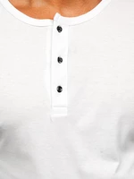 Bílé pánské tričko s dlouhým rukávem na knoflíky Bolf 1114