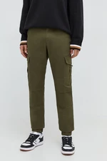 Nohavice Tommy Jeans pánske,zelená farba,DM0DM18342