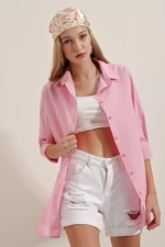 Bigdart 3900 Oversize Basic Long Shirt - Pink