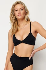 Trendyol Black Triangle Knot Bikini Top