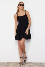 Trendyol Mini Woven Dress Dress with Black Flounce Fabric Feature