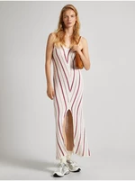 Creamy Women's Knitted Maxi Dress Pepe Jeans Ginny - Women