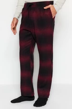 Pánské černé kostkované pohodlné pyžamové kalhoty Trendyol s tkaným vzorem dřevorubce.