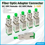 Fiber Optic Adapter Connector SC/APC Female -SC/APC Male 1~5dB Fixed Fiber Attenuator Optic Fiber Coupler Flange