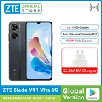 New Global Version ZTE Blade V41 Vita 5G Smartphone Dimensity 810 50MP Triple Cameras 6GB 128GB NFC 22.5W 4500mAh