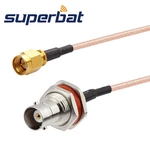 Superbat BNC Female Bulkhead with O-ring Straight to SMA Male Straight Pigtail Cable RG316 20cm