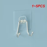 1~5PCS Single Hook Simple No Punch Small Size Strong Load-bearing Self Adhesive Household Gadgets Multi-functional Hook