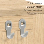 Silver Coat And Hat Hook Thickened Cabinet Single Hook Solid Steel Coat Hook Stainless Steel Hook Rustless Screws Wall Mounted