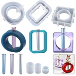 DIY Crystal Epoxy Mold Flower Vase Resin Mold DIY Handmade Test Tube Flower Pot Silicone Mould Flower Pot Concrete Mould Decor