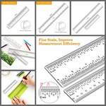 6"/12" Clear Acrylic Ruler Transparent Measurements Straight Ruler Craft Tool Make Cards Diy Handmade Perfect Travel Size New