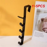1~5PCS Creative Home Multifunctional 5 Hooks Portable Wardrobe Coat Hook Kitchen Bathroom Behind The Door Towel Hanger Storage