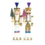 Christmas Wood Tree Nutcrackers Soldier Ornament Wood Crafts Ornament for Festival Party Kitchen Decor Present