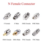 1Pcs RF Coaxial Connector N Female to SMA TNC FME F Male Plug / SMA TNC FME F Female Jack Adapter Use For TV Repeater Antenna