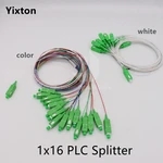 10PCS/Lot PLC splitter 1X16 SC/APC ftth SM 0.9mm G657A1 FTTH Fiber Optic Splitter High Quality Free shipping