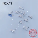 INZATT Real 925 Sterling Silver Twelve constellations Stud Earrings Fashion Women Cute Fine Jewelry Party Minimalist Accessories