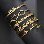Custom Bangle Stainless Steel For Women Personalized Name Bracelet Letter Customized Charm Cuff Bangles Gold Infinity Jewelry