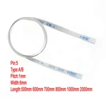 5Pin 1mm Pitch FFC FPC AWM 20624 80C 60V VW-1 A+B Type Flat Flexible Cable 500mm 600mm 700mm 800mm 1000mm 2000mm Width 6mm