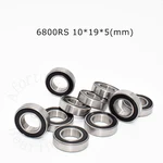 Bearing 10pcs 6800RS 10*19*5(mm) rubber Sealed free shipping chrome steel parts Transmission accessories