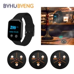 BYHUBYENG Wireless Call Waterproof Watches And 10 Hookah Buttons Sets Caregiver Waiter Pagering System For Restaurant
