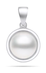 Brilio Silver Minimalistický stříbrný přívěsek s pravou perlou PT89W