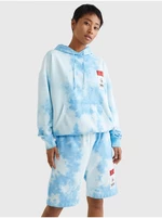 Blue Womens Patterned Oversize Hoodie Tommy Jeans - Women