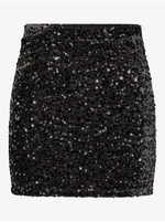 Černá dámská flitrová sukně Pieces Kam - Dámské