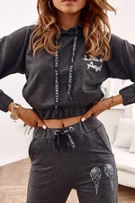 Women's tracksuit with wings dark gray
