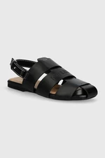 Kožené sandále JW Anderson Fisherman Sandal dámske, čierna farba, ANW42215A