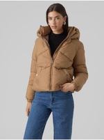 Women's Winter Quilted Brown Jacket VERO MODA Uppsala - Women