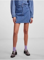 Blue Women's Denim Patterned Mini Skirt Pieces Nursel
