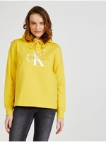 Women's Yellow Patterned Hoodie Calvin Klein Jeans - Women