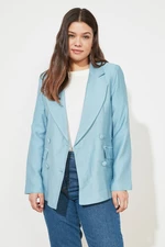 Trendyol Light Blue Button Jacket