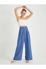 Koton Wide Leg Striped Trousers with a Belted Waist.