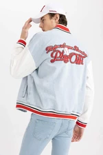 DEFACTO Relax Fit College Collar Bomber Jacket