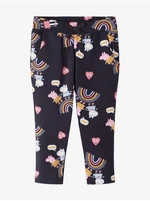 Dark blue girly patterned sweatpants name it Jina Peppa Pig - Girls