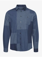Blue denim patterned shirt Blend Patchwork - Men