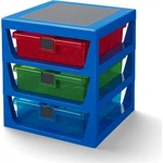 LEGO® organizér s tromi zásuvkami - modrá