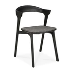 Jídelní židle Bok - lakovaný dub - černá - Šedá látka - Ethnicraft