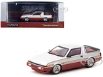 Mitsubishi Starion RHD (Right Hand Drive) Silver Metallic and Dark Red with Red Interior with Extra Wheels "Road64" Series 1/64 Diecast Model Car by