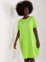 Light green basic dress with short sleeves