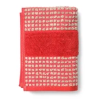 Czerwony ręcznik z bawełny organicznej frotte 50x100 cm Check – JUNA